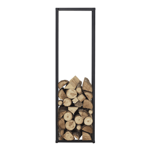 Suporte para lenha Tibro em aço 35 x 35 x 120 cm preto en.casa