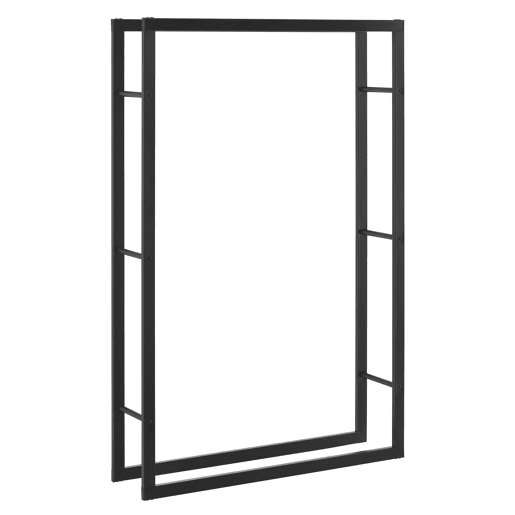 Suporte para lenha Täby em aço 100 x 25 x 150 cm preto en.casa