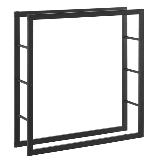 Suporte para lenha Täby em aço 100 x 25 x 100 cm preto en.casa