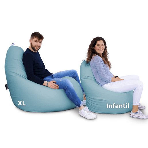 Puff Pear Relax Leatherette interior Sky Blue Happers XL HAPPERS