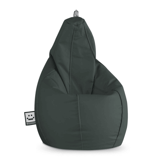 Puff Pêra Couro ecológico Cinza XXL HAPPERS Puff Pêra Couro ecológico Cinza XXL HAPPERS