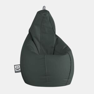 Puff Pêra Couro ecológico Cinza XXL HAPPERS