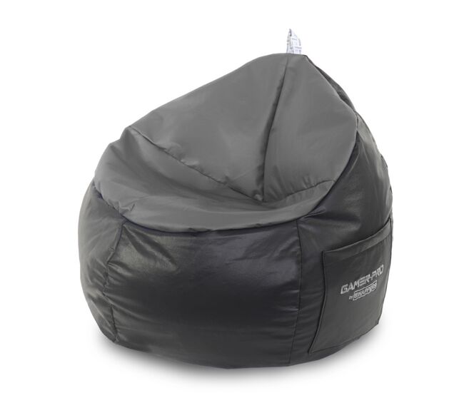 Puff gamer junior polipiel interior gris happers