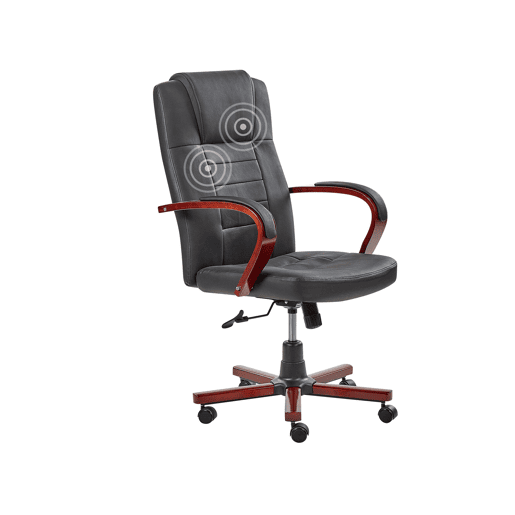 Cadeira de massagem DIAMOND com aquecimento Pele Preto