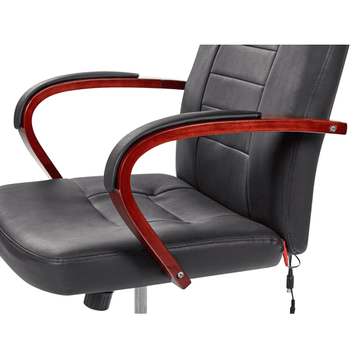 Cadeira de massagem DIAMOND com aquecimento Pele Preto