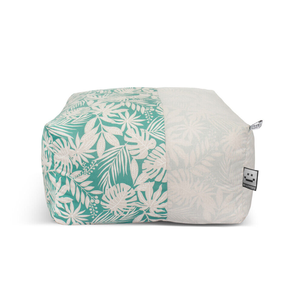Puff cuadrado xl print turquesa xl happers