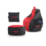 Combo Gamer Vermelho: Puff Gamer PRO + Descança-pés + Almofada Pack Gamer PRO HAPPERS