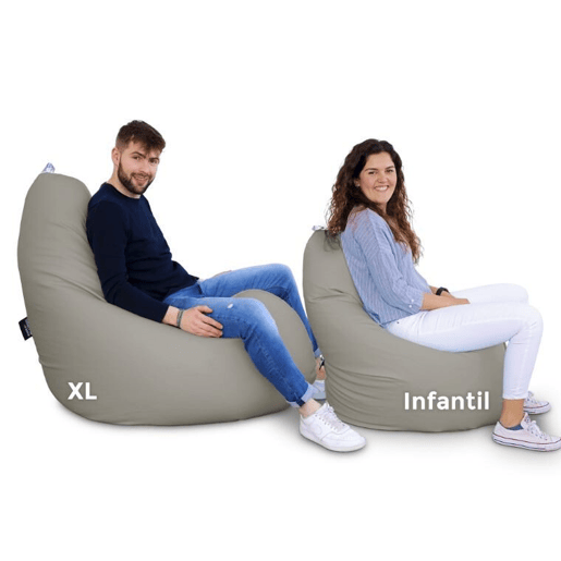 Puff Pear Relax Leatherette almofadinhas de cinza para interiores Infantil HAPPERS