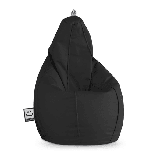 Puff Pêra Couro ecológico Preto XXL HAPPERS