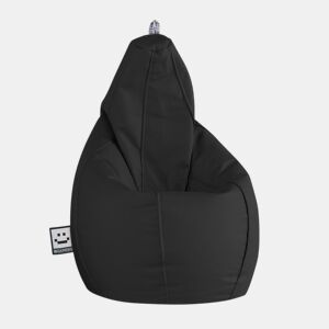 Puff Pêra Couro ecológico Preto XXL HAPPERS