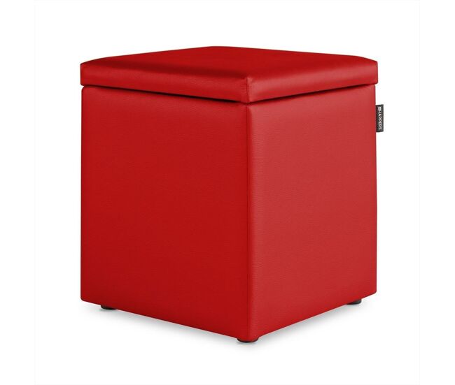 Puff cubo arcón polipiel rojo 1 unidad happers