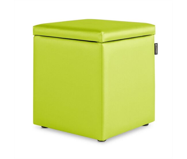 Puff cubo arcón polipiel verde 1 unidad happers