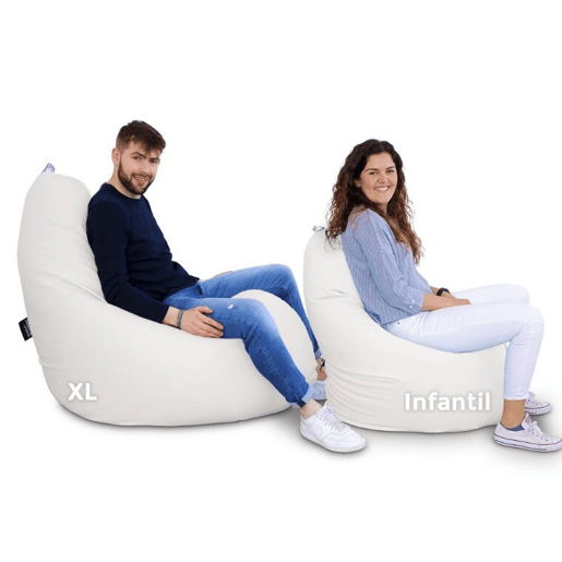 Puff Pear Relax Leatherette estofados brancos internos Infantil HAPPERS
