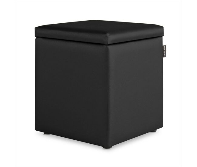 Puff cubo arcón polipiel negro 1 unidad happers