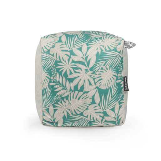 Puff Cuadrado Print Turquesa HAPPERS