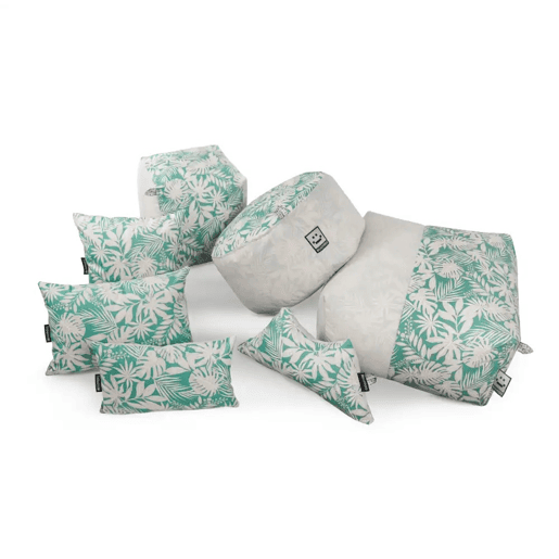Puff Cuadrado Print Turquesa HAPPERS