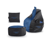 Combo Gamer Azul: Puff Gamer PRO + Descança-pés + Almofada Pack Gamer PRO HAPPERS