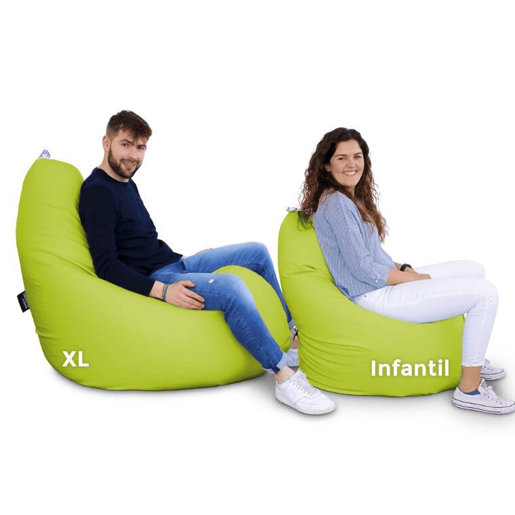 Puff Pear Relax Leatherette Amortecedores verdes internos Infantil HAPPERS