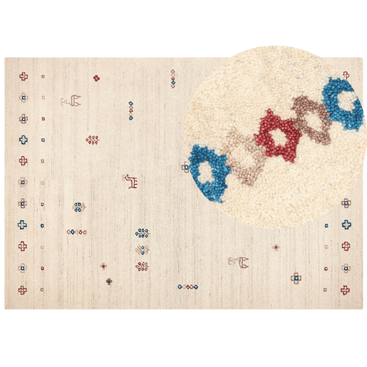 Tapete SULUCA Creme 200 x 300 cm Lã Gabbeh