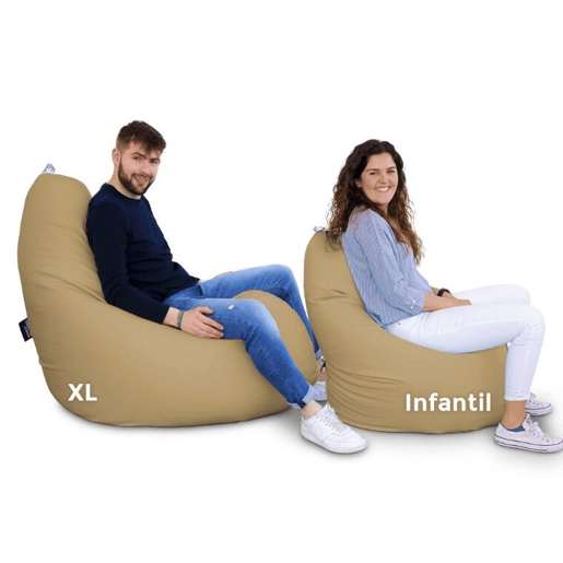 Puff Pear Relax Leatherette estofamento bege interno Infantil HAPPERS