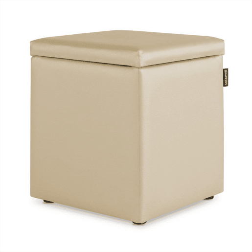 Puff Cube Arcon Leatherette Ecru Happers interno 1 UNIDADE HAPPERS