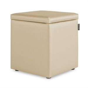 Puff Cube Arcon Leatherette Ecru Happers interno 1 UNIDADE HAPPERS