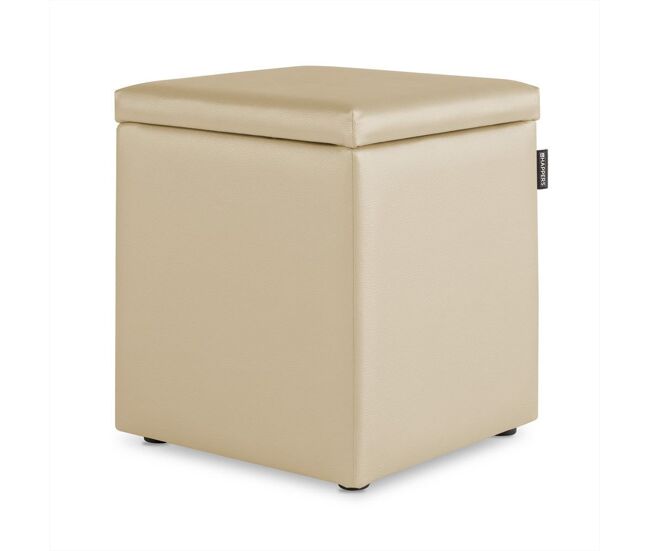 Puff cubo arcón polipiel crudo 1 unidad happers