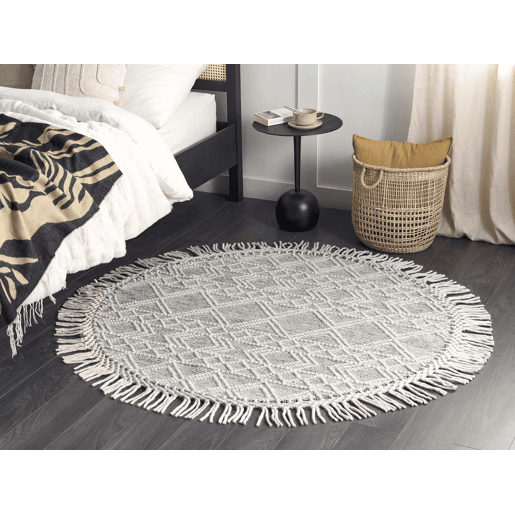 Tapete BULDAN Cinzento ø 140 cm Lã