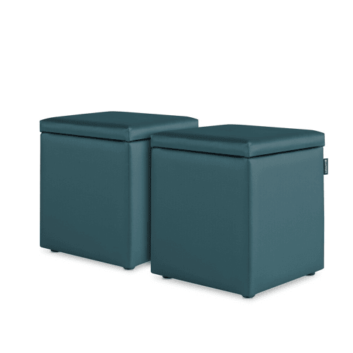 Puff Cubo Arcón Polipiel Glaciar PACK 2 UNIDADES HAPPERS