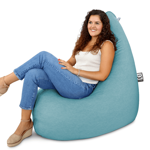 Puff Pêra Relax Aveludado Vintage Turquesa XL HAPPERS