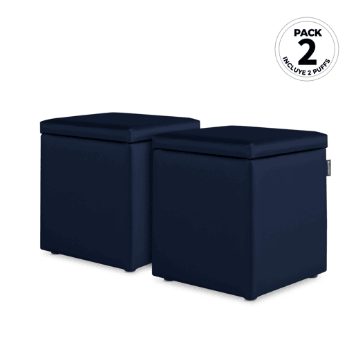 Puff Cube Arcon Leatherette Abafador marinho interno PACK 2 UNIDADES HAPPERS