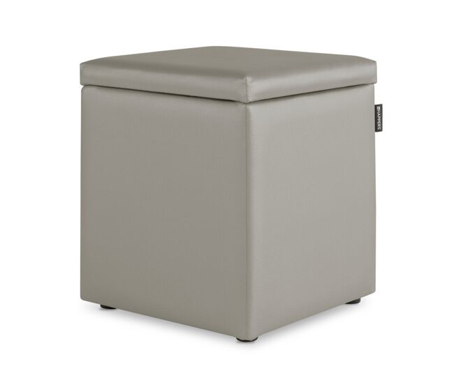 Puff cubo arcón polipiel gris claro pack 2 unidades happers