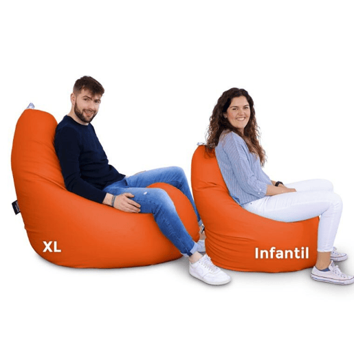Puff Pear Relax Leatherette interior laranja Happers Infantil HAPPERS