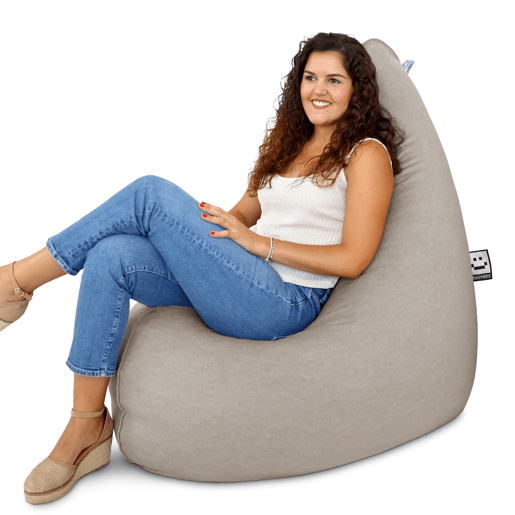 Puff Pêra Relax Aveludado Vintage Pedra XL HAPPERS