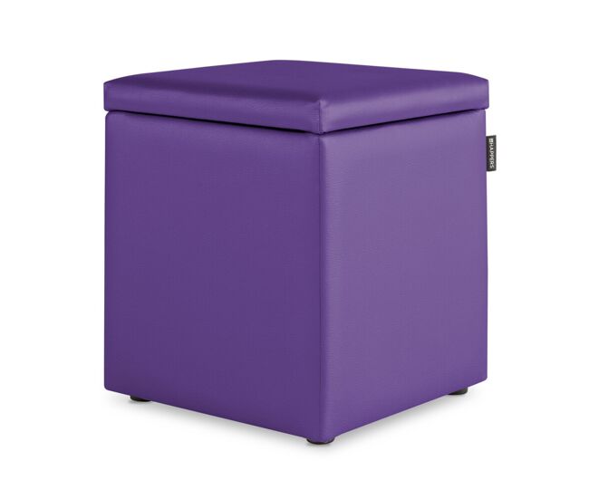 Puff cubo arcón polipiel lila pack 2 unidades happers