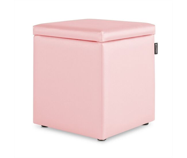 Puff cubo arcón polipiel rosa pack 2 unidades happers