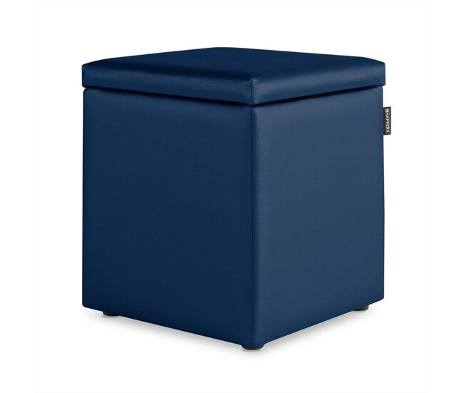 Puff cubo arcón polipiel azul pack 2 unidades happers