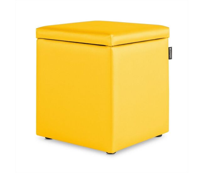 Puff cubo arcón polipiel amarillo pack 2 unidades happers