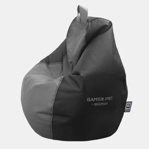 Puff Gamer PRO couro ecológico Cinza XXL. Ideal para Jogar com teu Playstation, Xbox, Switch. Único HAPPERS