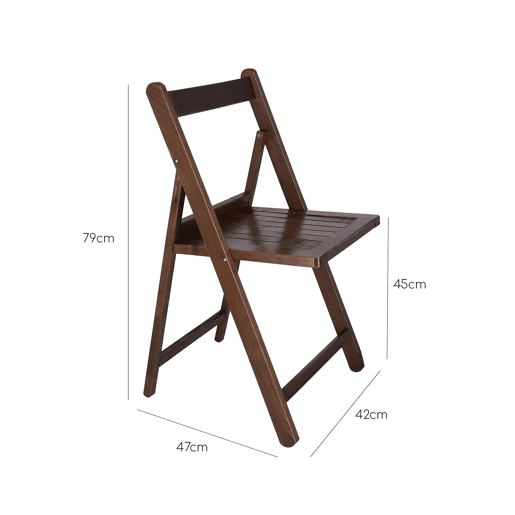 Cadeira de madeira de Beech North, finalizada em noz, 42x47x79 cm