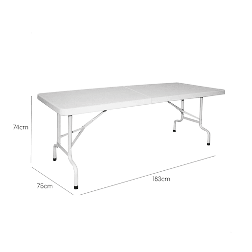 Mesa dobrável Tabela 180cm x 75cm x 74cm