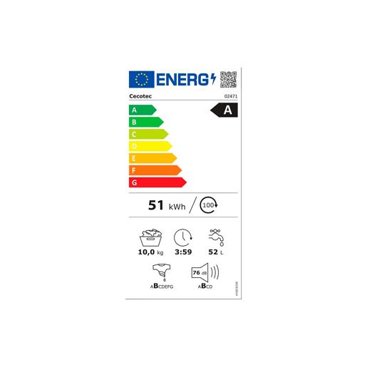 Máquina de lavar Cecotec Bolero DressCode 10500 Inverter 10 kg