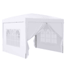 Outsunny Tenda de Jardim com Paredes Laterais Amovíveis Janelas Porta com Zíper e Bolsa de Transporte 295x295x196-258 cm Branco