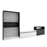 Conjunto de móveis TV, Mobiliário sala de estar, 360x35x186cm, Para televisores até 65, Estante para TV, Estilo moderno, Branco e preto