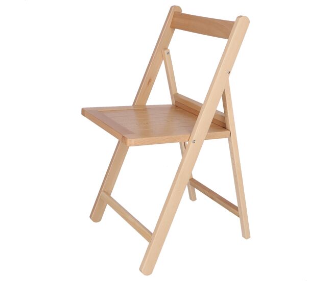 Silla norte en madera de haya, acabado en barniz, 42x47x79 cm