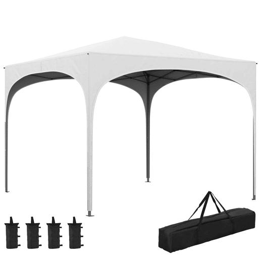 Outsunny Tenda Dobrável 3x3 m Tenda de Jardim com Altura Ajustável Bolsa de Transporte Tecido Anti-UV e Sacos de Areia para Exterior Jardim Branco Outsunny Tenda Dobrável 3x3 m Tenda de Jardim com Altura Ajustável Bolsa de Transporte Tecido Anti-UV e Sacos de Areia para Exterior Jardim Branco