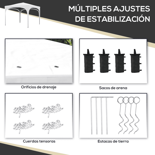 Outsunny Tenda Dobrável 3x3 m Tenda de Jardim com Altura Ajustável Bolsa de Transporte Tecido Anti-UV e Sacos de Areia para Exterior Jardim Branco Outsunny Tenda Dobrável 3x3 m Tenda de Jardim com Altura Ajustável Bolsa de Transporte Tecido Anti-UV e Sacos de Areia para Exterior Jardim Branco