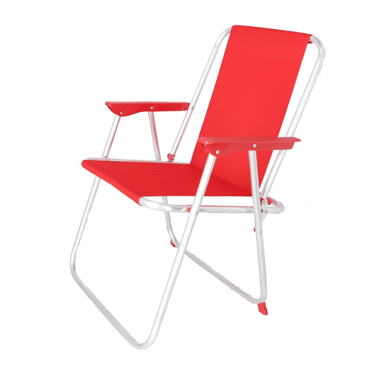 Cadeira de metal dobrável vermelho, 44x44x74 cm
