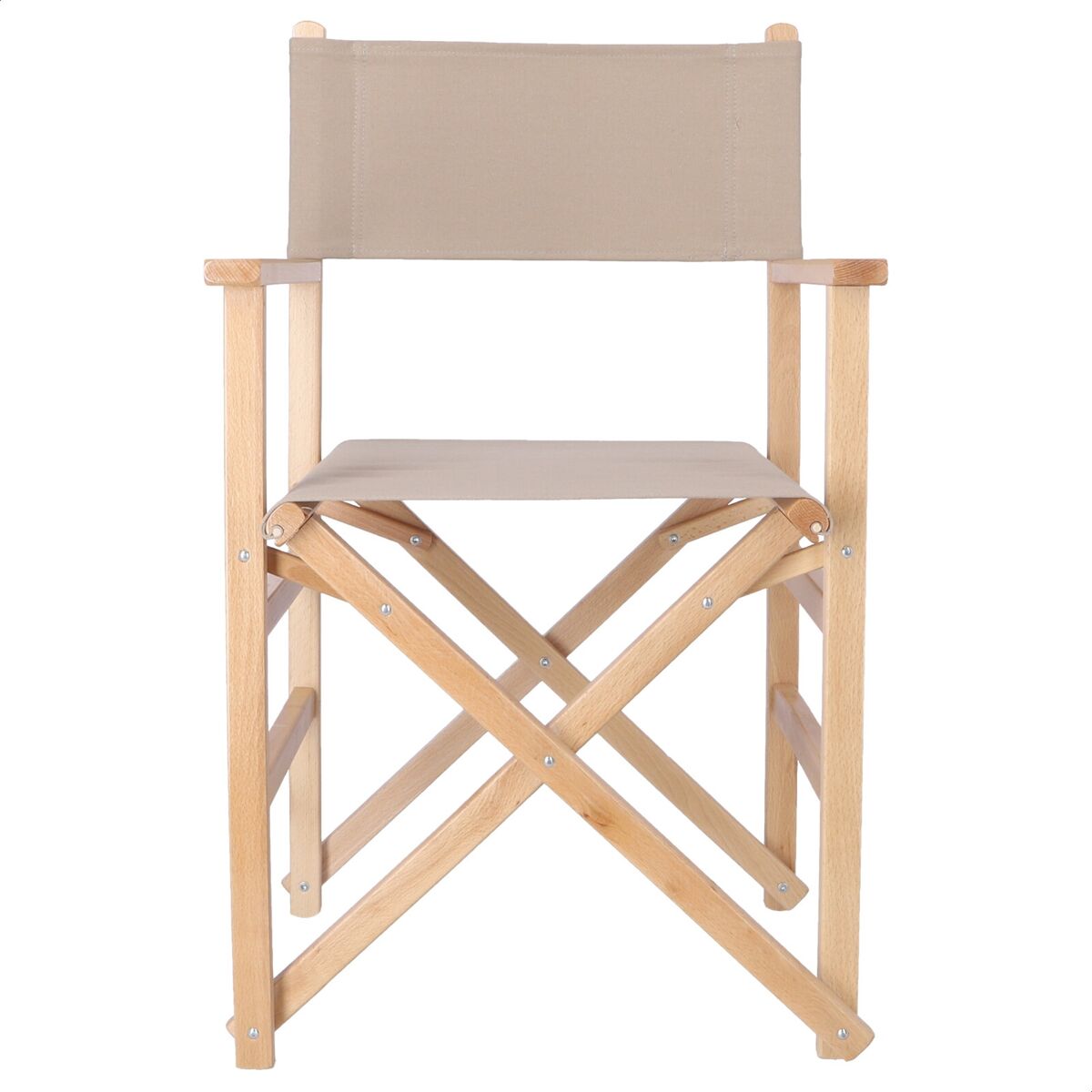 Sillon director sunset acabado en barniz, lona piedra, 51x46x86 cm