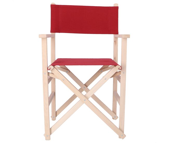 Sillon director sunset acabado sin barniz, lona granate, 51x46x86 cm